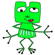 Cartoon character - 「Square frog」　